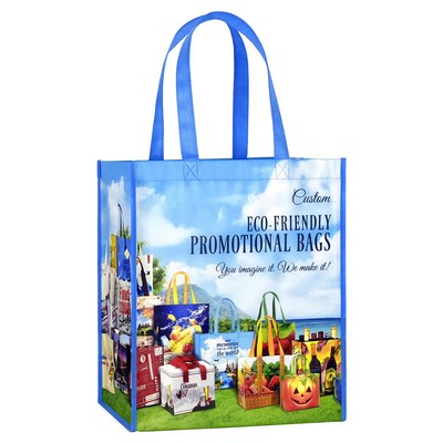 Custom 135g Laminated Non-Woven PP Tote Bag 13"x15"x8"