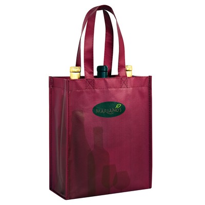 Custom 120g Laminated Non-Woven 3-Bottle Wine Bag 9.5"x12"x4.75"