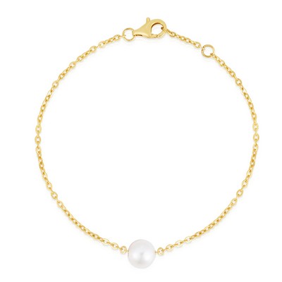 Jilco Inc. Single Pearl Yellow Gold Bracelet