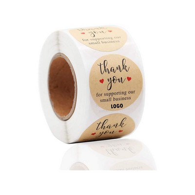 Kraft Paper Thank You Stickers