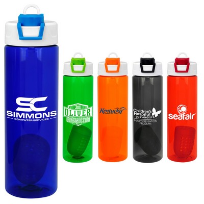 Two Tone Pop Up 24 oz. Colorful Bottle with Floating Infuser