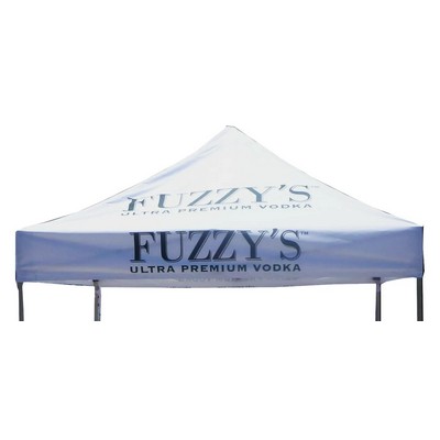 White Replacement 15x10 Tent Top w/ logo 4 sides (Fabric Only)