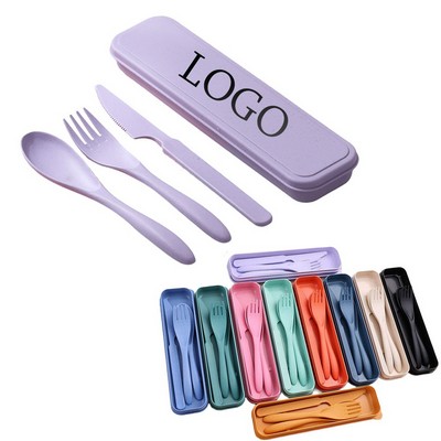 Sustainable Travel-Friendly Wheat Straw Utensils Set