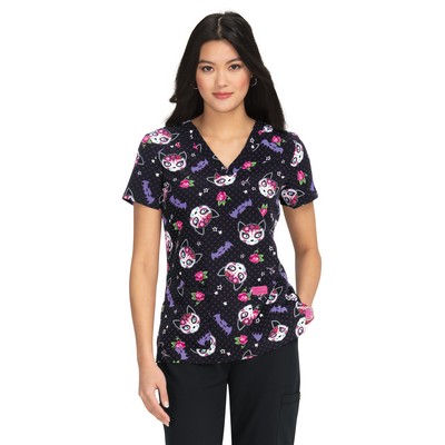 Koi™ - Betsey Johnson® - Women's 2-Pocket Print Scrub Top