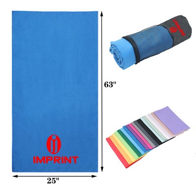 25"x 63" Microfiber Sand Proof Beach Towel