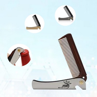 Folding Metal Comb with Bottle Opener