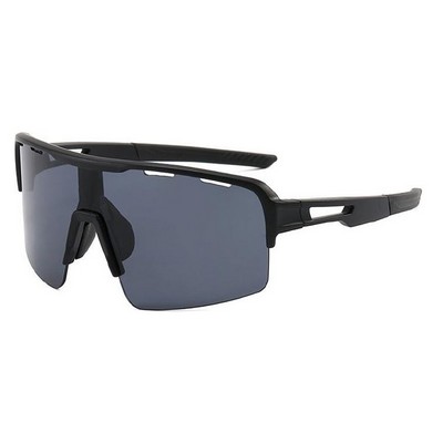 Goggle Sunglasses - Smoke Lenses - Black Frames