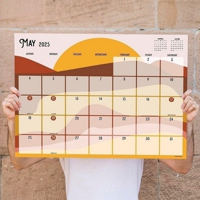 2025 Landscapes Large Desk Pad Monthly Blotter Calendar