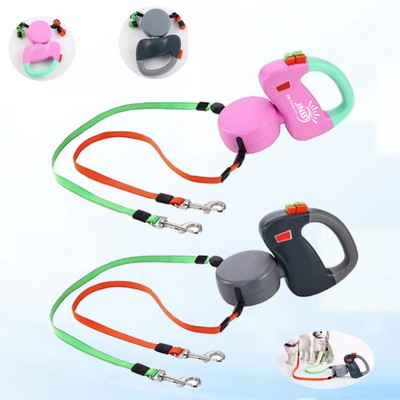 Reflective Dual-Dog Retractable Leash