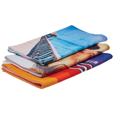 250 GSM Sublimated Microfiber Terry on Both Print & Reverse Side Beach Towel