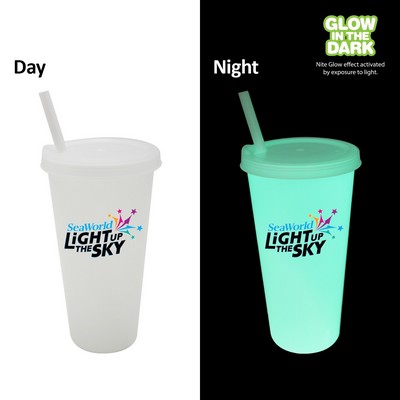 Nite Glow 26 oz. Tumbler with Lid & Straw, Full Color Digital