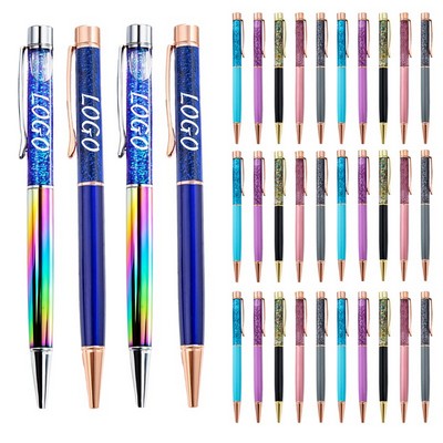 Colorful Gradient Rainbow Liquid Sand Ballpoint Pen