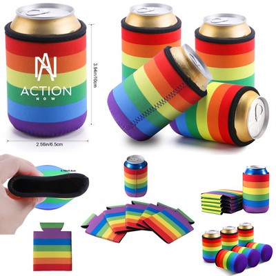 Rainbow Neoprene Beer Can Cooler