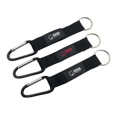 3/4" Polyester PVC Carabiner Keychain