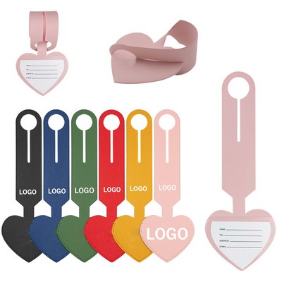 Heart Shaped Pu Leather Luggage Bag Tag