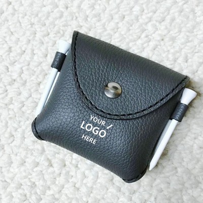 PU Leather Golf Pouch Tee Holder