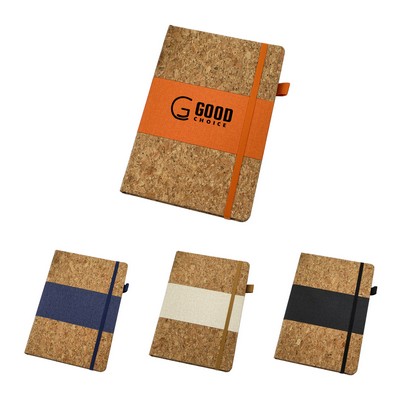 A5 Cork Spliced PU Strap Notebook