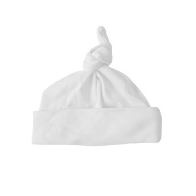 Baby Knotted Hat-WHITE Interlock, Cotton-One size