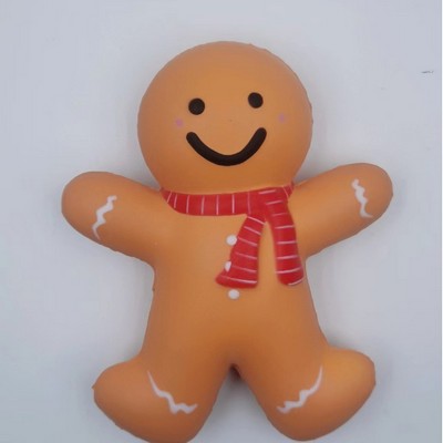 Slow-Rebound Smiling Gingerbread Man Stress Relief Toy