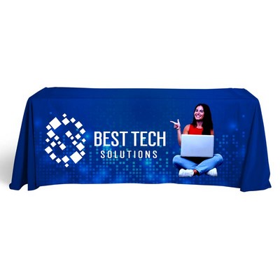 6' Flat, 4 Sided Dye Sublimation Front Panel Imprint Table Cover (132"x90")