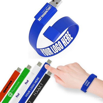 Custom Silicone Wristband with 1GB USB 2.0 Flash Drive