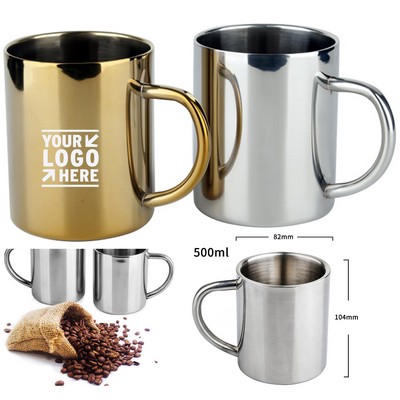 16 Ounce Stainless Steel Coffee Mugs