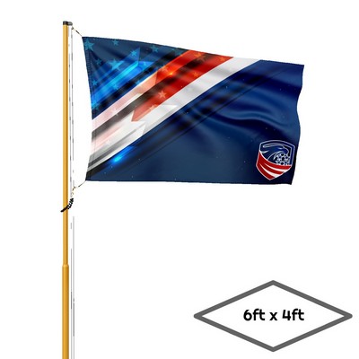 Single-Sided Dye Sublimation 1-Layer 6ft x 4ft Flag