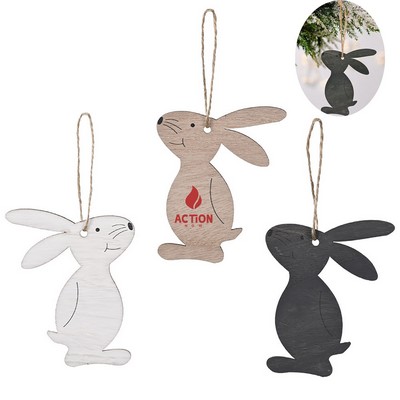 Easter Rabbit Wood Decoration