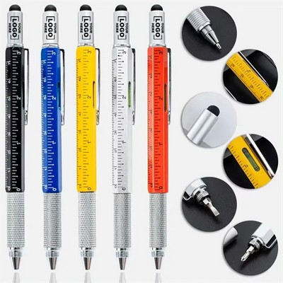 Multifunctional Metal Screwdriver Pen with Ruler and Level