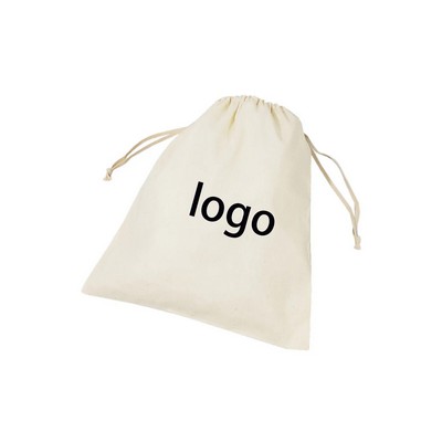 White Canvas Bag With Drawstring