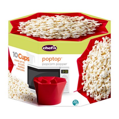 Chef'n PopTop Red Microwave Popcorn Popper Pot