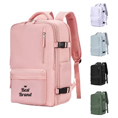 Large Capacity Travel Backpack With Shoes Compartment