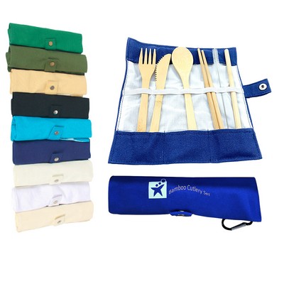 Bamboo Utensil Set With Pouch