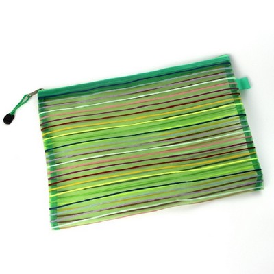 A4 Rainbow Mesh Zipper File Bag with Custom Logo