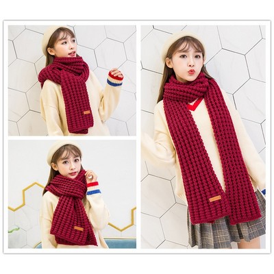 71" Winter Thicker Cable Knit Wrap Chunky Long Warm Scarf for Women and Men