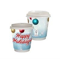 10 oz. Full Color Holiday Insulated Paper Cup With Lid