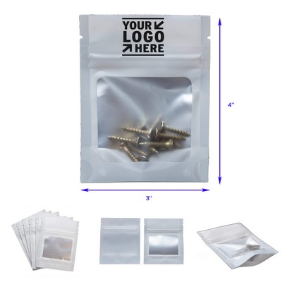 3 x 4 inches Mylar Resealable Foil Pouch Bags with clear Window