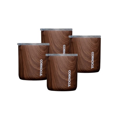 Corkcicle 12Oz Buzz Cup - Walnut Wood, 4 Pack