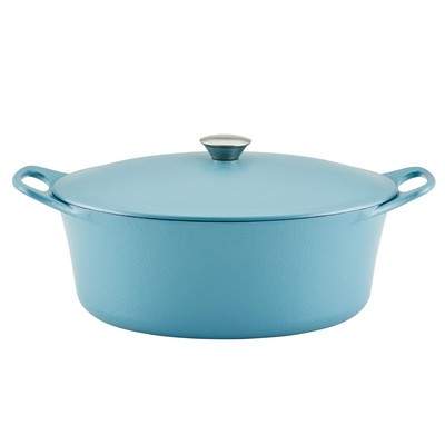 Rachael Ray 6.5Qt Premium Rust Resistant Cast Iron Dutch Oven Agave Blue