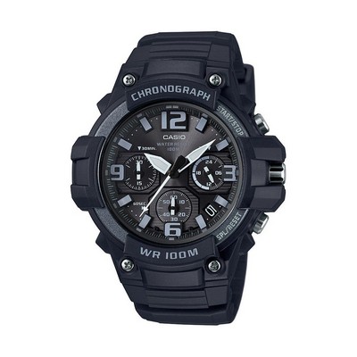 Casio Mens Classic Chronograph Analog Resin Watch Black