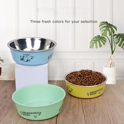 Pet Double Layer Stainless Steel Food Bowl