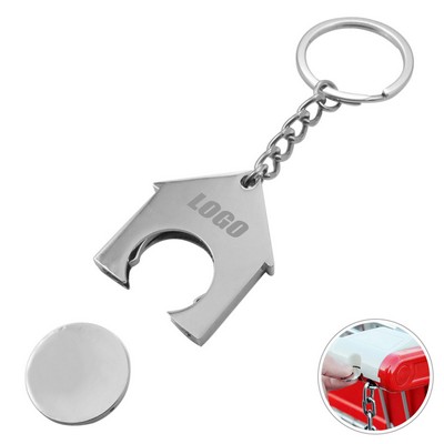 House Trolley Coin Shopping Token Keychain