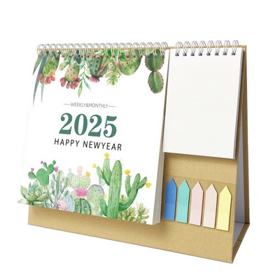 18 Months 10.2"*10.2" Cactus Desk Calendar From Jan 2025 To June 2026