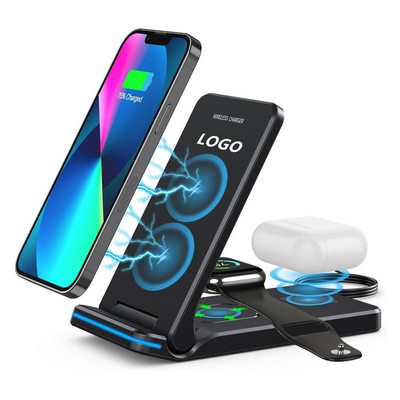 3 in 1 Foldable Wireless Charging Station 15W Fast Charger