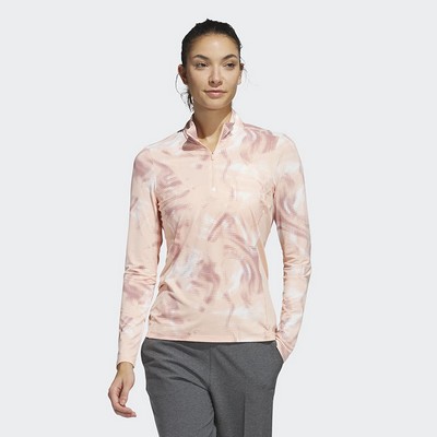 adidas Ladies Ultimate365 Printed Quarter Zip Mock Neck