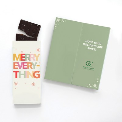 One Color Foil-Stamped Stock Holiday Sentiment Sweeter Cards with Sea Salt Caramel Chocolate Bar