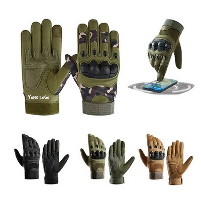 Full Finger Leather Combat Shooting Tactical Gloves