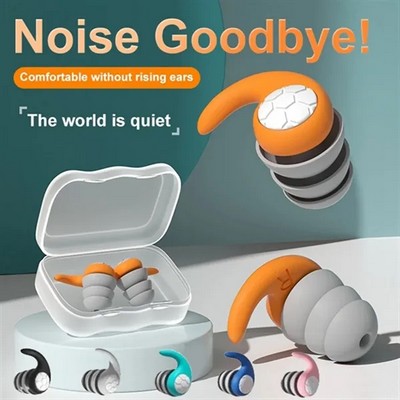 Soft Silicone Noise Canceling Earplugs with Compact Storage Case