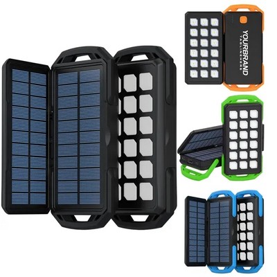 Outdoor Portable Solar Power Bank Charger with Lamp