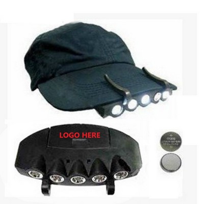 Flashing Panda 5 LED Baseball Cap Clip On Flashlight